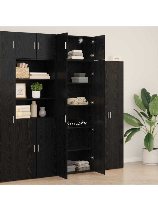 Skapītis melns ozols 70 x 42.5 x 225 cm inženierijas koks