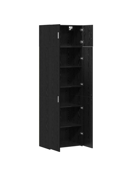 Skapītis melns ozols 70 x 42.5 x 225 cm inženierijas koks