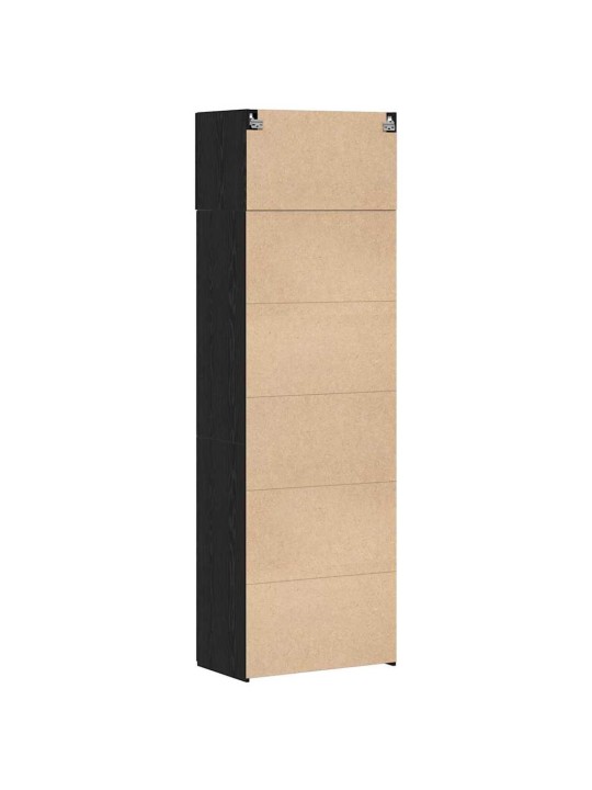 Skapītis melns ozols 70 x 42.5 x 225 cm inženierijas koks