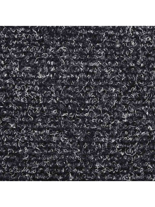 Kāpņu paklājiņi, pašlīmējoši, 20 gab., 56x17x3 cm, tumši pelēki, pusapaļi