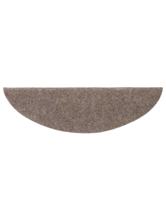 Kāpņu paklājiņi, pašlīmējoši, 20 gab., 56x17x3 cm, bēši, pusapaļi