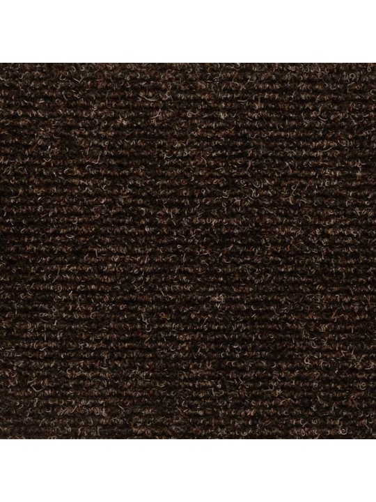 Kāpņu paklājiņi, pašlīmējoši, 30 gab., 56x17x3 cm, brūni, pusapaļi