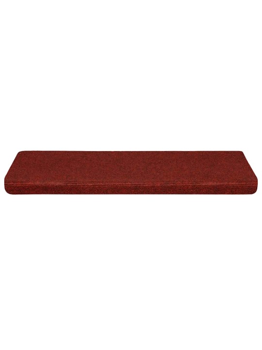 Kāpņu paklājiņi, pašlīmējoši, 30 gab., 65x21x4 cm, bordo sarkani, taisnstūrveida mala