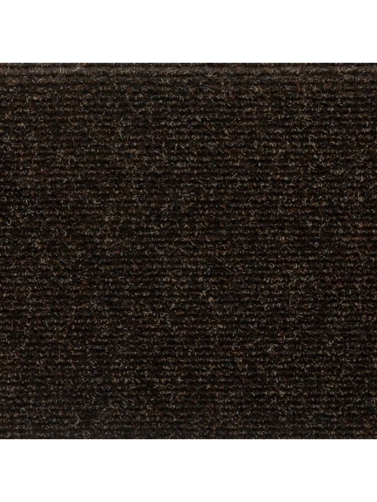 Kāpņu paklājiņi, pašlīmējoši, 30 gab., 65x21x4 cm, tumši brūni, taisnstūrveida mala