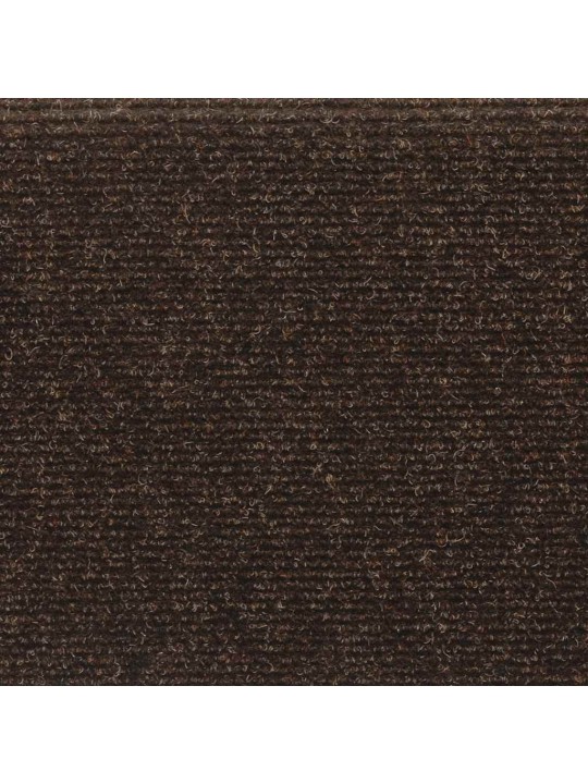 Kāpņu paklājiņi, pašlīmējoši, 30 gab., 65x21x4 cm, brūni, taisnstūrveida mala