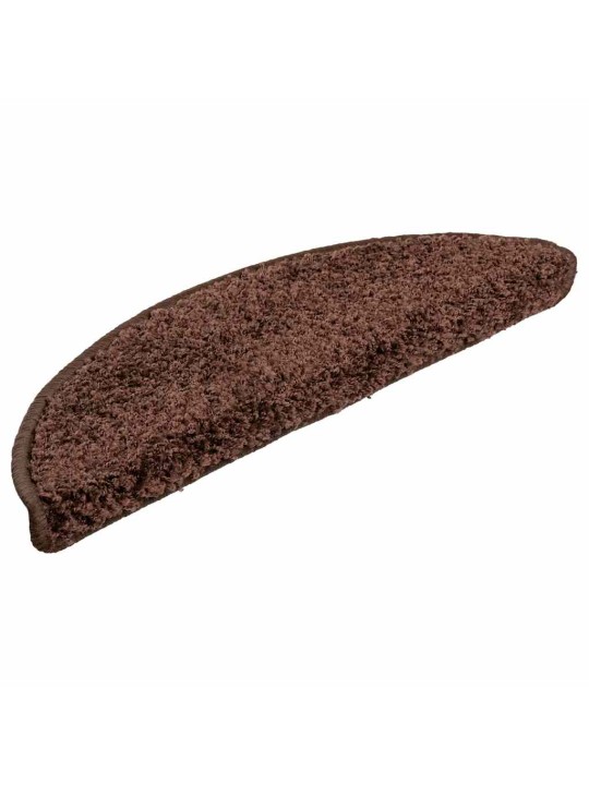 Kāpņu paklājiņi, 20 gab., 56x17x3 cm, brūni, pusapaļi