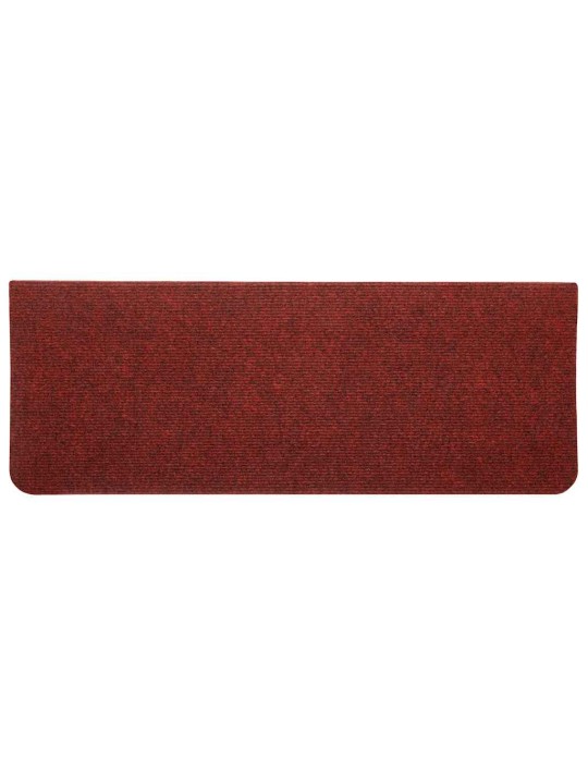 Kāpņu paklāji, 30 gab., pašlīmējoši, 65x22,5x3,5 cm, sarkani