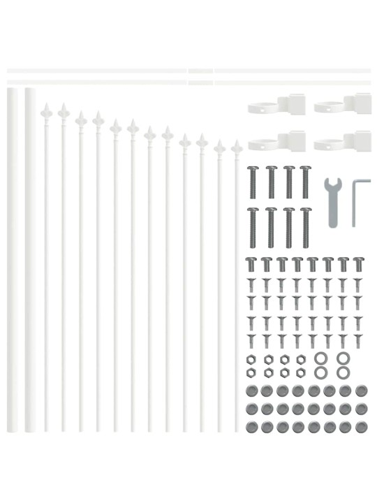 Dārza žogs balts 340 x 75 cm