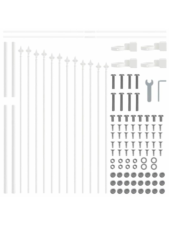 Dārza žogs balts 340 x 100 cm