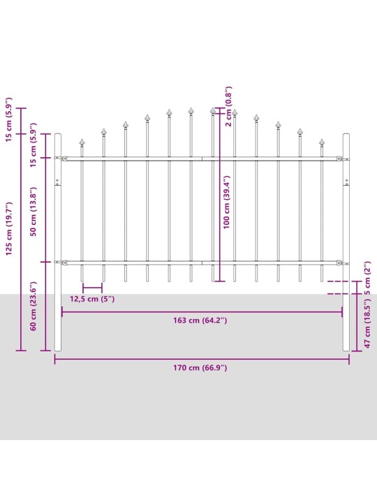 Dārza žogs balts 340 x 100 cm