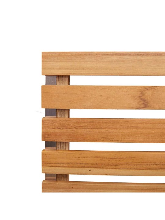 Dārza ēdamgalds 3 pcs cieta teak koks un nerūsējošais tērauds