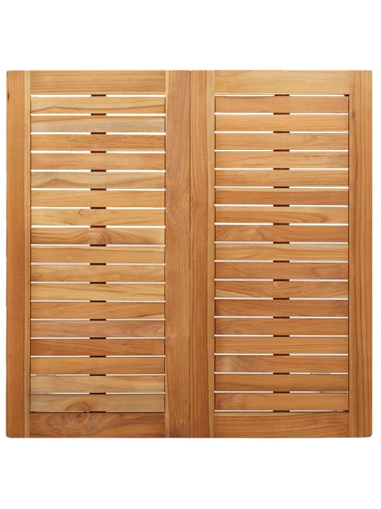Dārza ēdamgalds 3 pcs cieta teak koks un nerūsējošais tērauds
