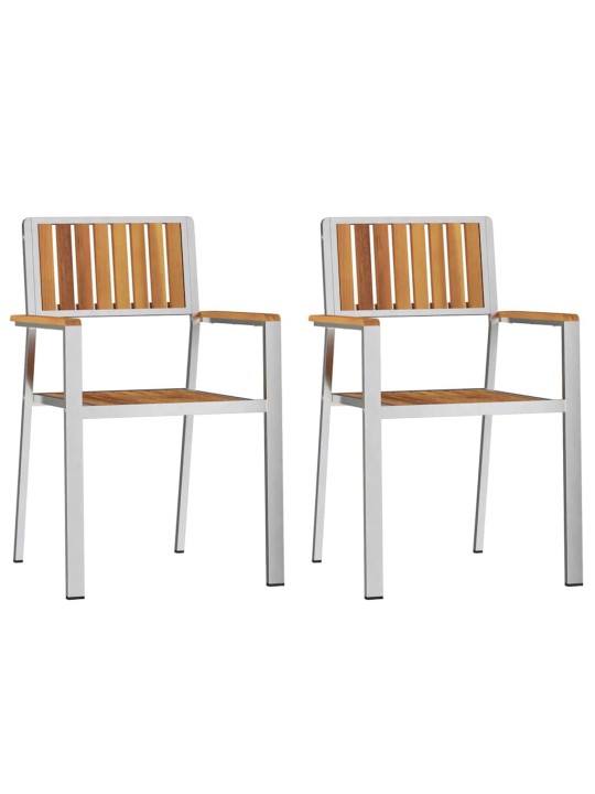 Dārza ēdamgalds 3 pcs brūna akācijas masīvkoks