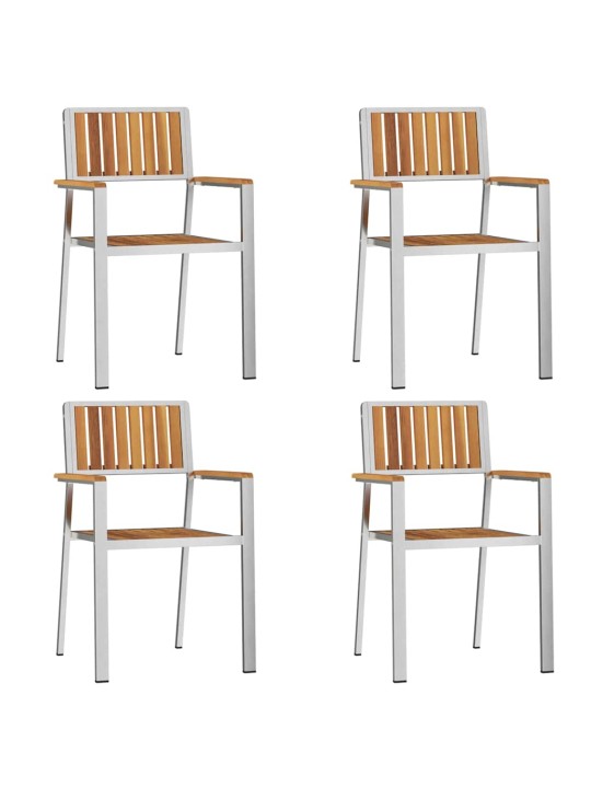Dārza ēdamgalds 5 pcs brūna akācijas masīvkoks
