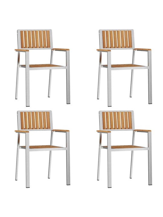 Dārza ēdamgalds 5 pcs brūna masīvs tīkkoks