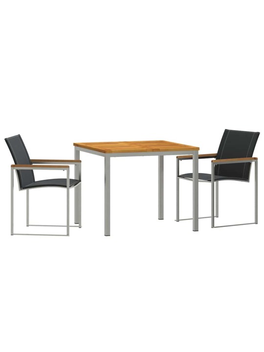 Dārza ēdamgalds 3 pcs cieta koka akācija
