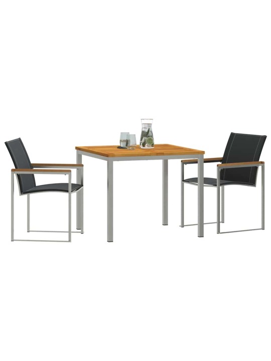 Dārza ēdamgalds 3 pcs cieta koka akācija