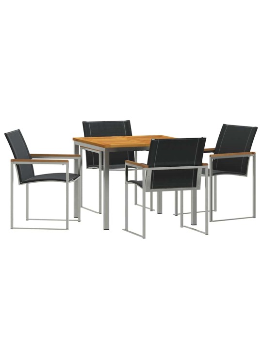 Dārza ēdamgalds 5 pcs cieta koka akācija