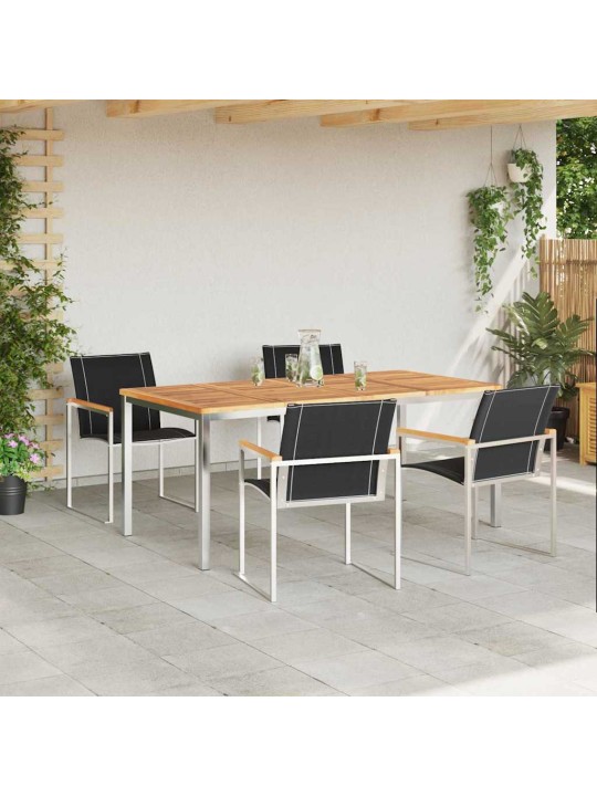 Dārza ēdamgalds 5 pcs cieta koka akācija
