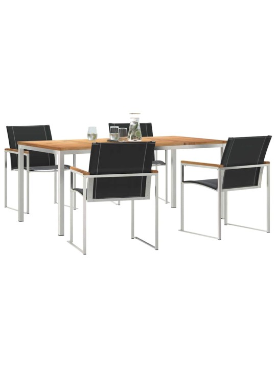 Dārza ēdamgalds 5 pcs cieta koka akācija
