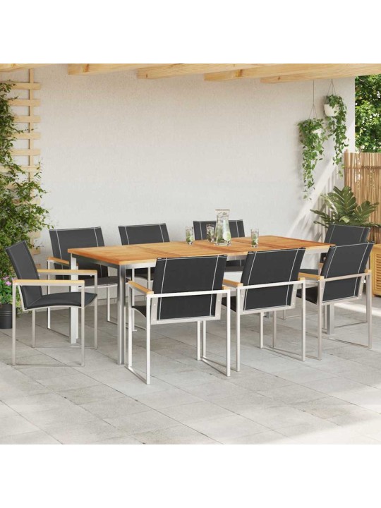 Dārza ēdamgalds 9 pcs cieta koka akācija