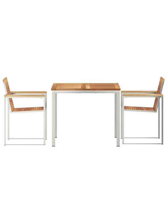 Dārza ēdamgalds 3 pcs cietā teaks koka