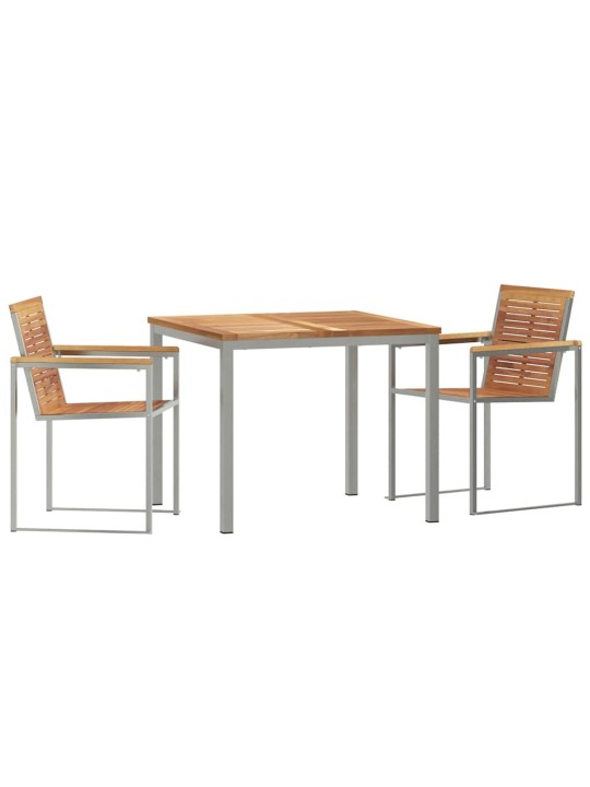 Dārza ēdamgalds 3 pcs cietā teaks koka