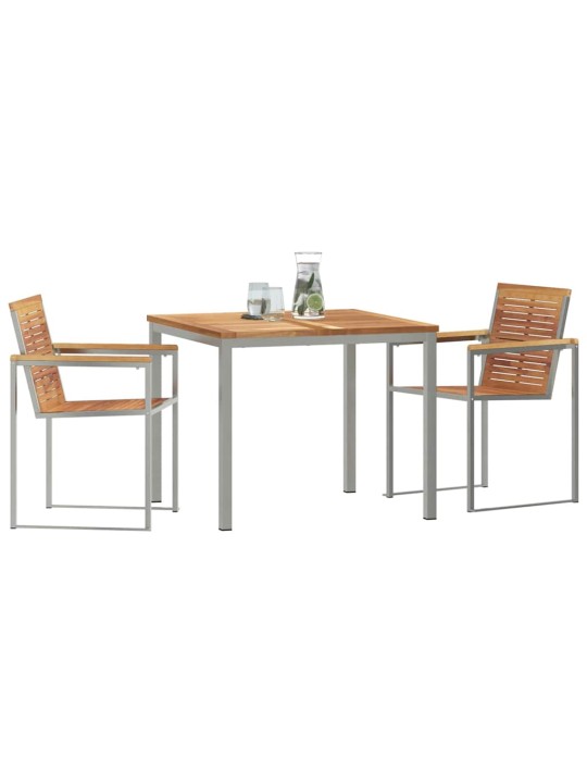 Dārza ēdamgalds 3 pcs cietā teaks koka