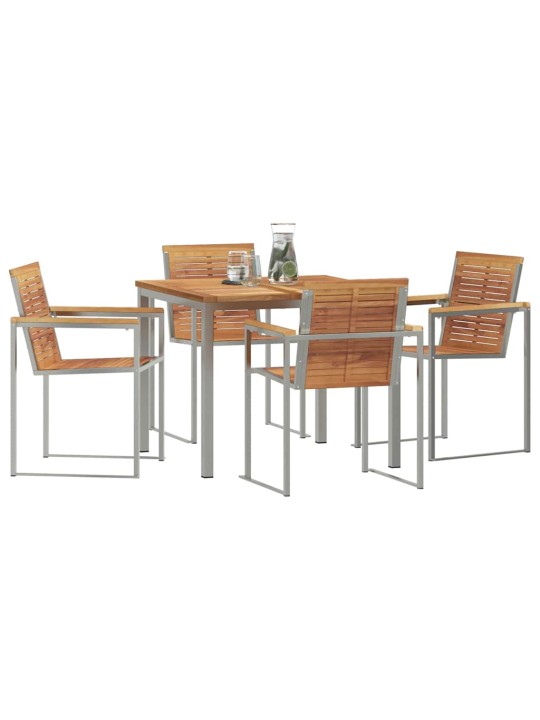 Dārza ēdamgalds 5 pcs cietā teaks koka