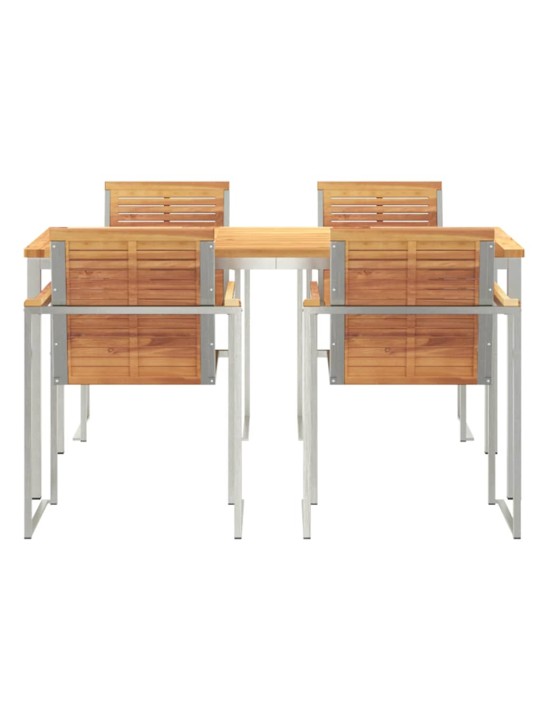 Dārza ēdamgalds 5 pcs cietā teaks koka