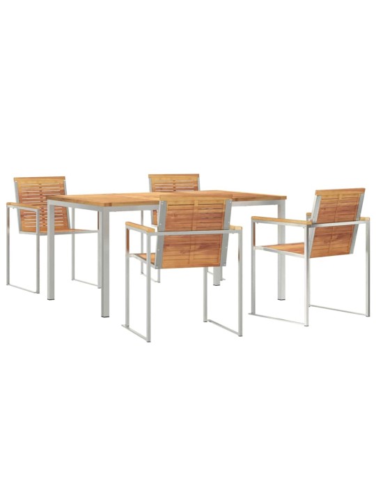 Dārza ēdamgalds 5 pcs cietā teaks koka