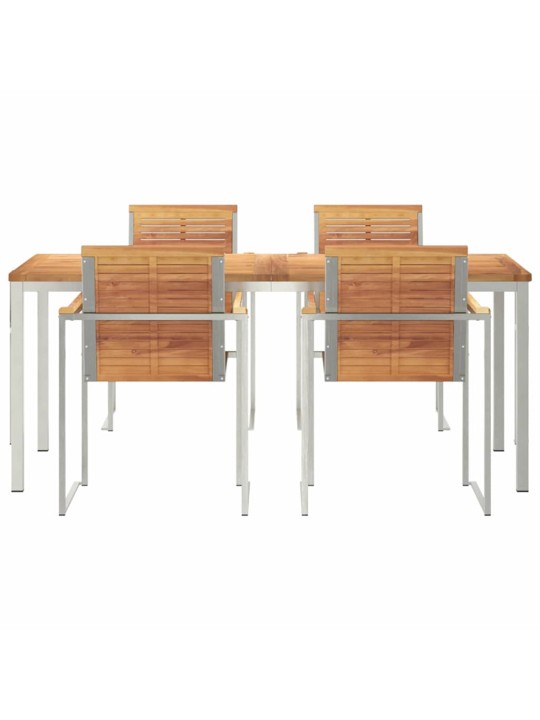 Dārza ēdamgalds 5 pcs cietā teaks koka