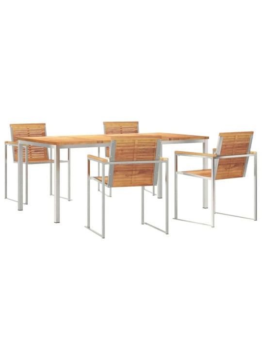 Dārza ēdamgalds 5 pcs cietā teaks koka