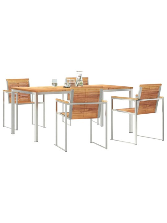 Dārza ēdamgalds 5 pcs cietā teaks koka