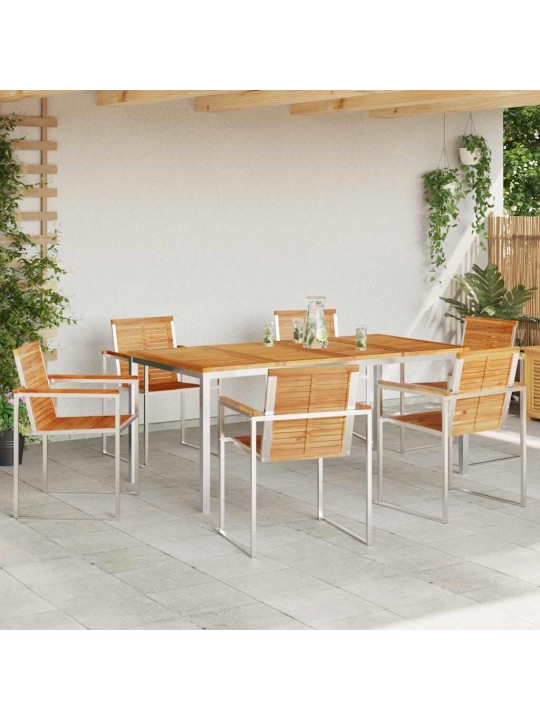 Dārza ēdamgalds 7 pcs cietā teaks koka