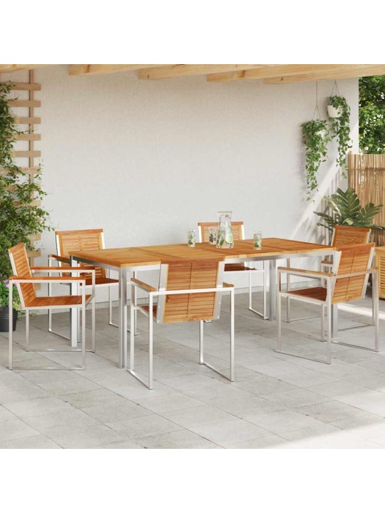 Dārza ēdamgalds 7 pcs cietā teaks koka