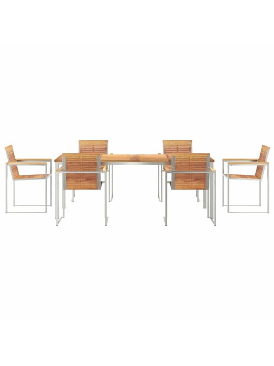 Dārza ēdamgalds 7 pcs cietā teaks koka