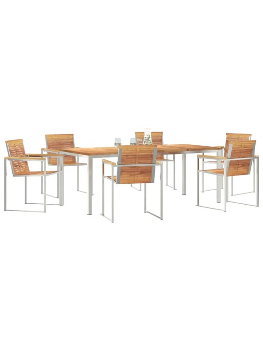 Dārza ēdamgalds 7 pcs cietā teaks koka