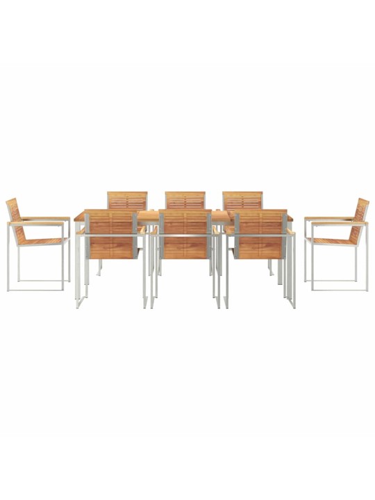 Dārza ēdamgalds 9 pcs cietā teaks koka
