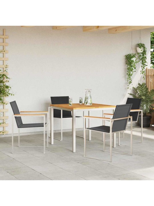 Dārza ēdamgalds 5 pcs cietā teaks koka