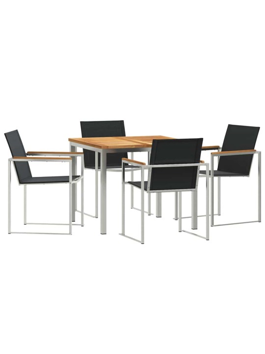 Dārza ēdamgalds 5 pcs cietā teaks koka