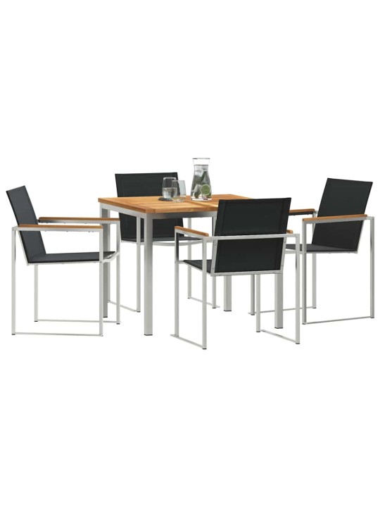 Dārza ēdamgalds 5 pcs cietā teaks koka