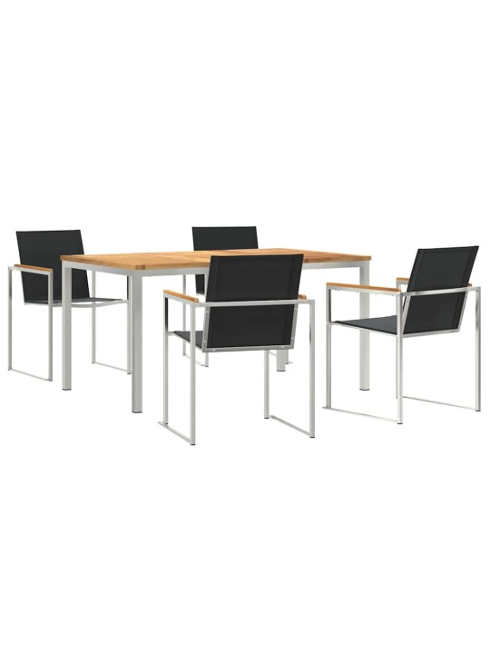 Dārza ēdamgalds 5 pcs cietā teaks koka