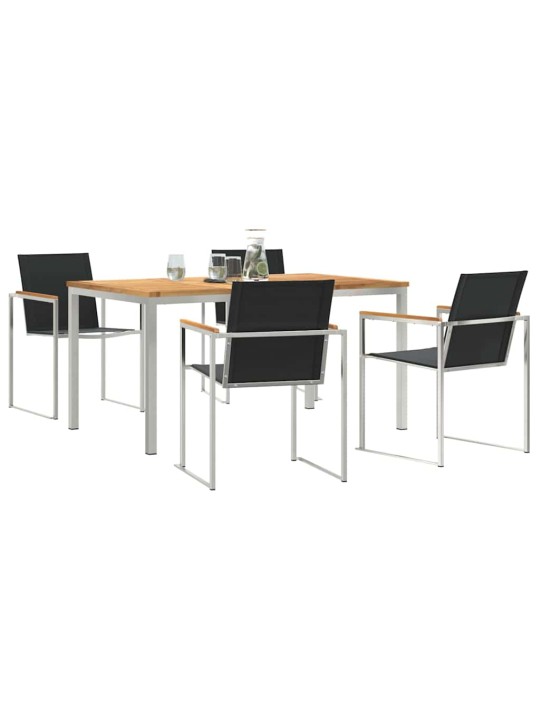 Dārza ēdamgalds 5 pcs cietā teaks koka