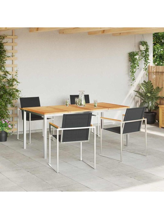 Dārza ēdamgalds 5 pcs cietā teaks koka
