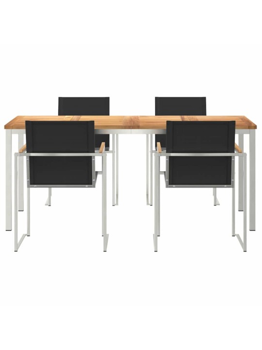 Dārza ēdamgalds 5 pcs cietā teaks koka