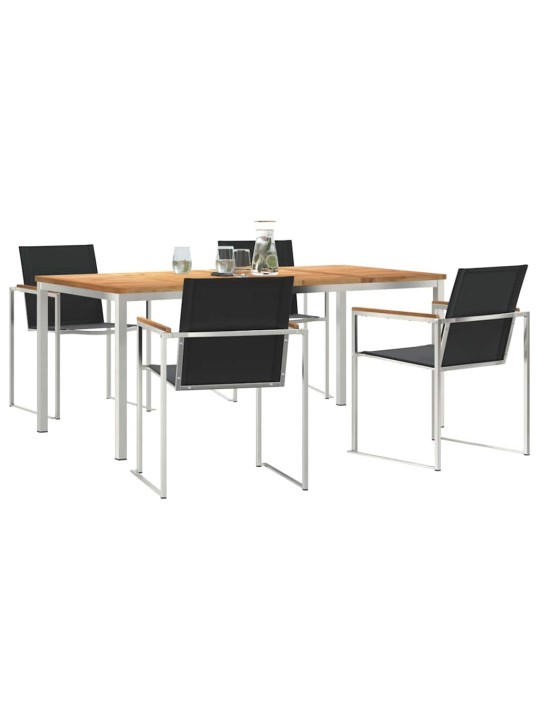 Dārza ēdamgalds 5 pcs cietā teaks koka
