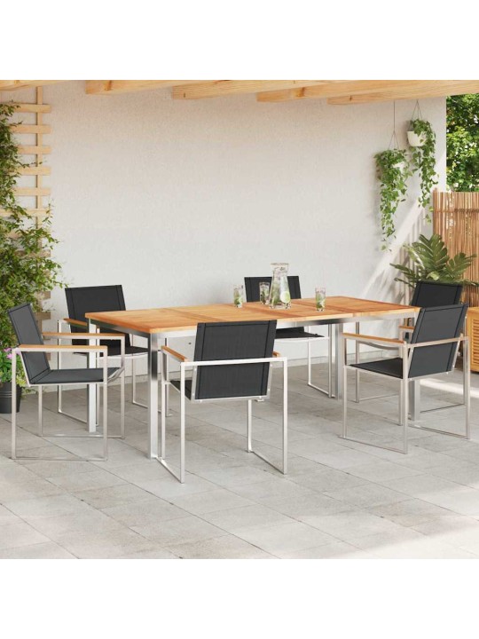 Dārza ēdamgalds 7 pcs cietā teaks koka