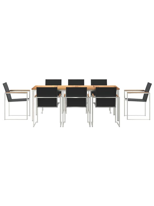 Dārza ēdamgalds 9 pcs cietā teaks koka