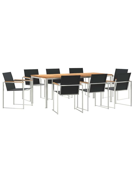 Dārza ēdamgalds 9 pcs cietā teaks koka